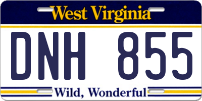 WV license plate DNH855
