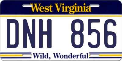 WV license plate DNH856