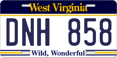 WV license plate DNH858