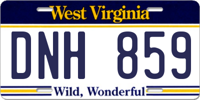 WV license plate DNH859
