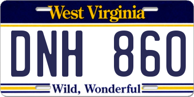 WV license plate DNH860