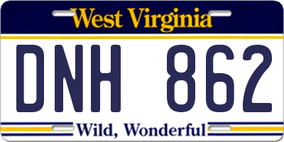 WV license plate DNH862
