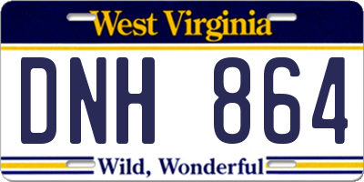 WV license plate DNH864