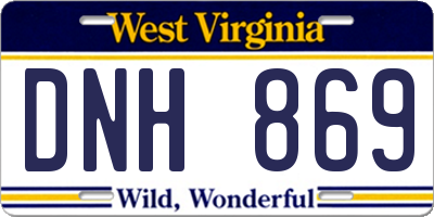 WV license plate DNH869
