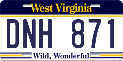WV license plate DNH871