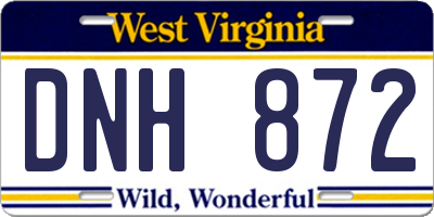 WV license plate DNH872