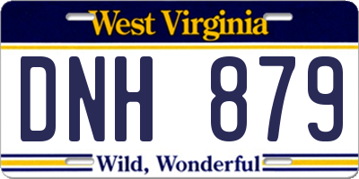 WV license plate DNH879
