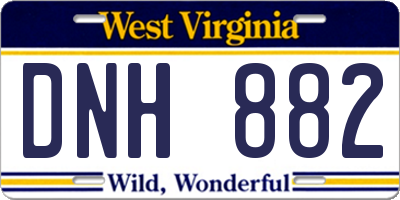 WV license plate DNH882