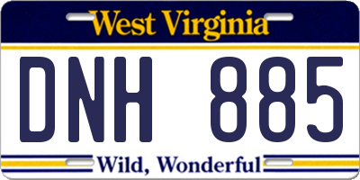 WV license plate DNH885