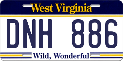 WV license plate DNH886