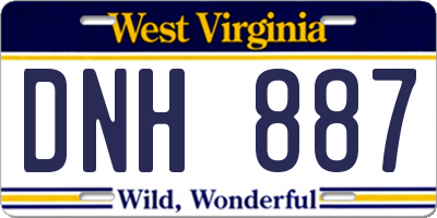 WV license plate DNH887