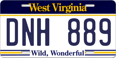 WV license plate DNH889