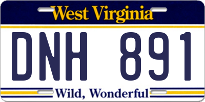 WV license plate DNH891
