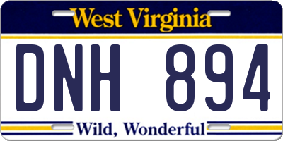WV license plate DNH894