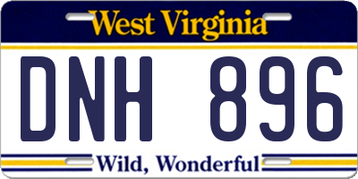 WV license plate DNH896