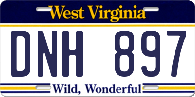 WV license plate DNH897