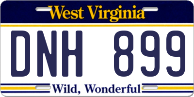 WV license plate DNH899
