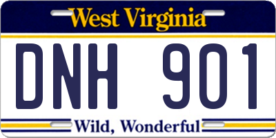 WV license plate DNH901