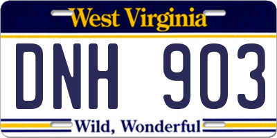 WV license plate DNH903
