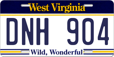 WV license plate DNH904