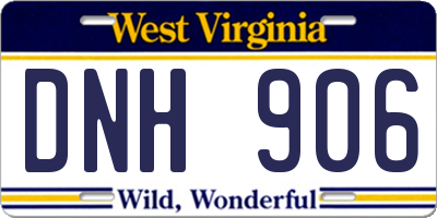 WV license plate DNH906