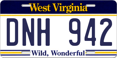 WV license plate DNH942