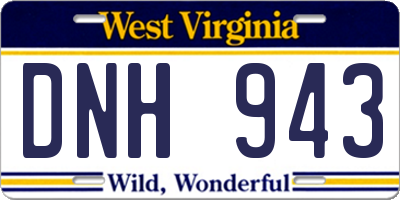 WV license plate DNH943