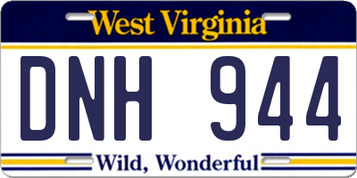 WV license plate DNH944