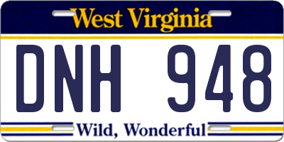 WV license plate DNH948