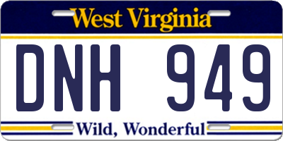 WV license plate DNH949