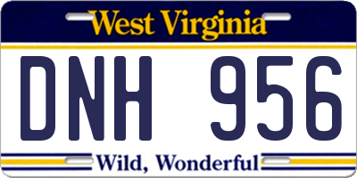 WV license plate DNH956