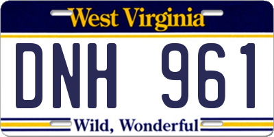 WV license plate DNH961
