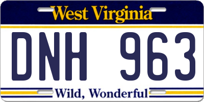 WV license plate DNH963