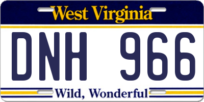 WV license plate DNH966