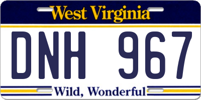 WV license plate DNH967
