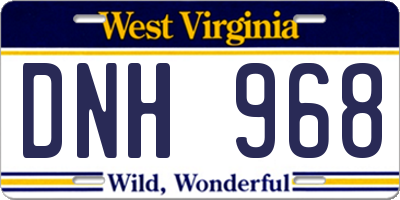 WV license plate DNH968