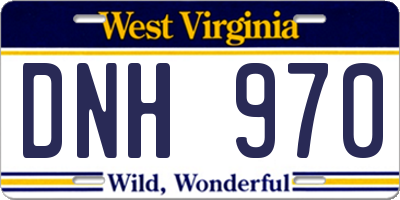 WV license plate DNH970