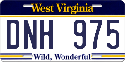 WV license plate DNH975