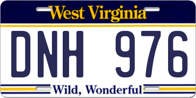 WV license plate DNH976