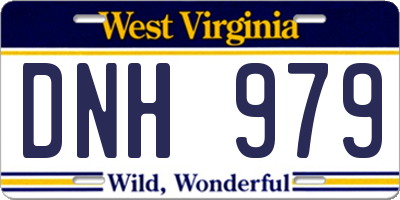WV license plate DNH979