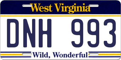 WV license plate DNH993