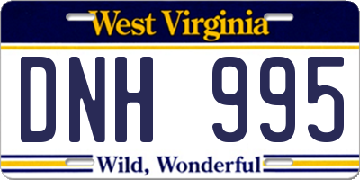 WV license plate DNH995
