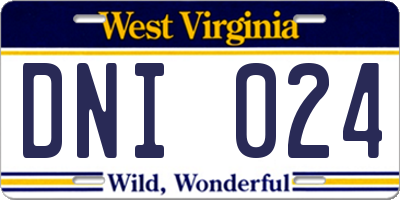 WV license plate DNI024
