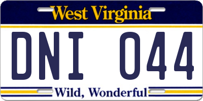 WV license plate DNI044