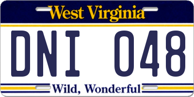 WV license plate DNI048
