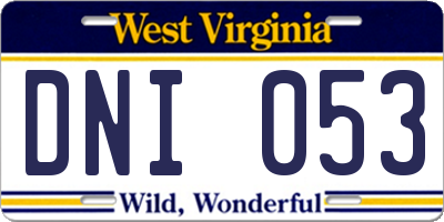 WV license plate DNI053