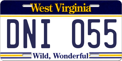 WV license plate DNI055