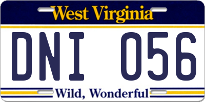 WV license plate DNI056