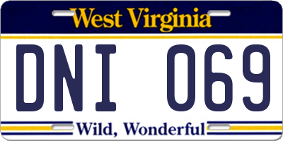 WV license plate DNI069