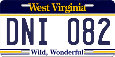 WV license plate DNI082